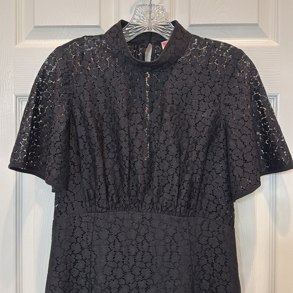 Kate Spade Flora Leopard Lace Mini Dress Black Size 4 - Picture 6 of 11